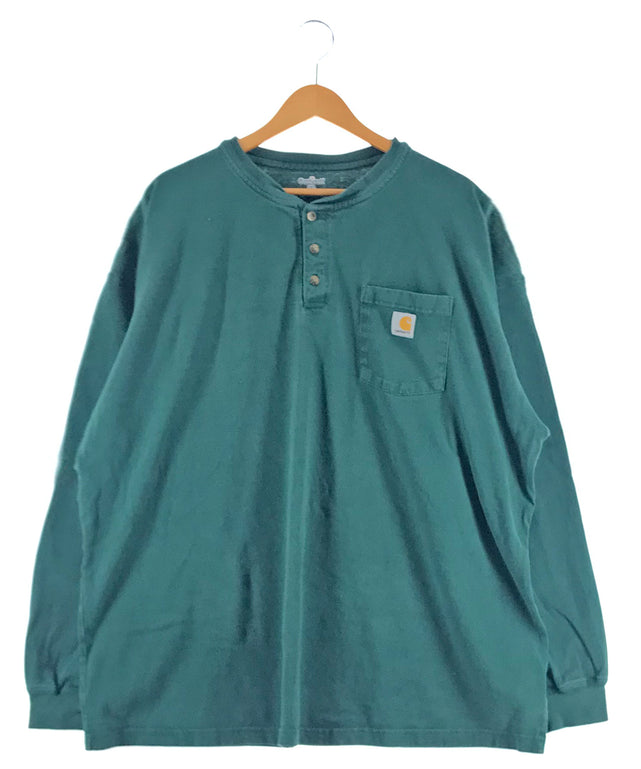 Carhartt ポケット 長袖Ｔシャツ ワンポイントロゴ ヘンリーネック/Carhartt ポケット 長袖Ｔシャツ ワンポイントロゴ ヘンリーネック