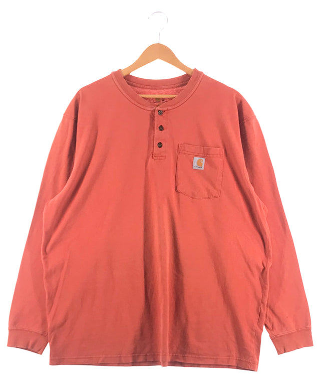 Carhartt ポケット 長袖Ｔシャツ ワンポイントロゴ ヘンリーネック/Carhartt ポケット 長袖Ｔシャツ ワンポイントロゴ ヘンリーネック